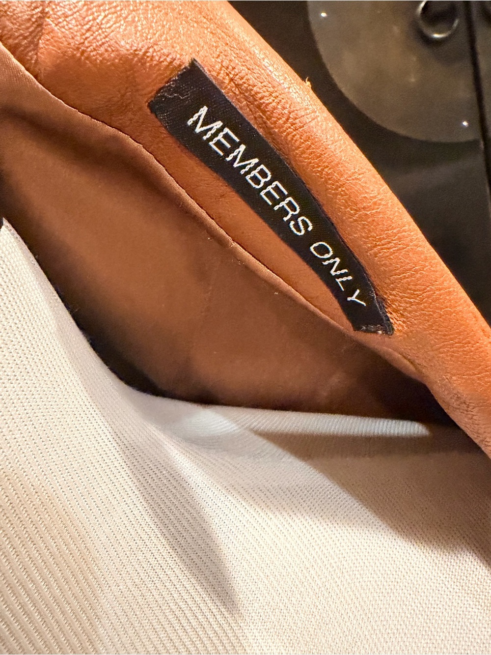 Members Only Short-Sleeve Leather Jacket in Cognac Brown - Picture 5 of 6